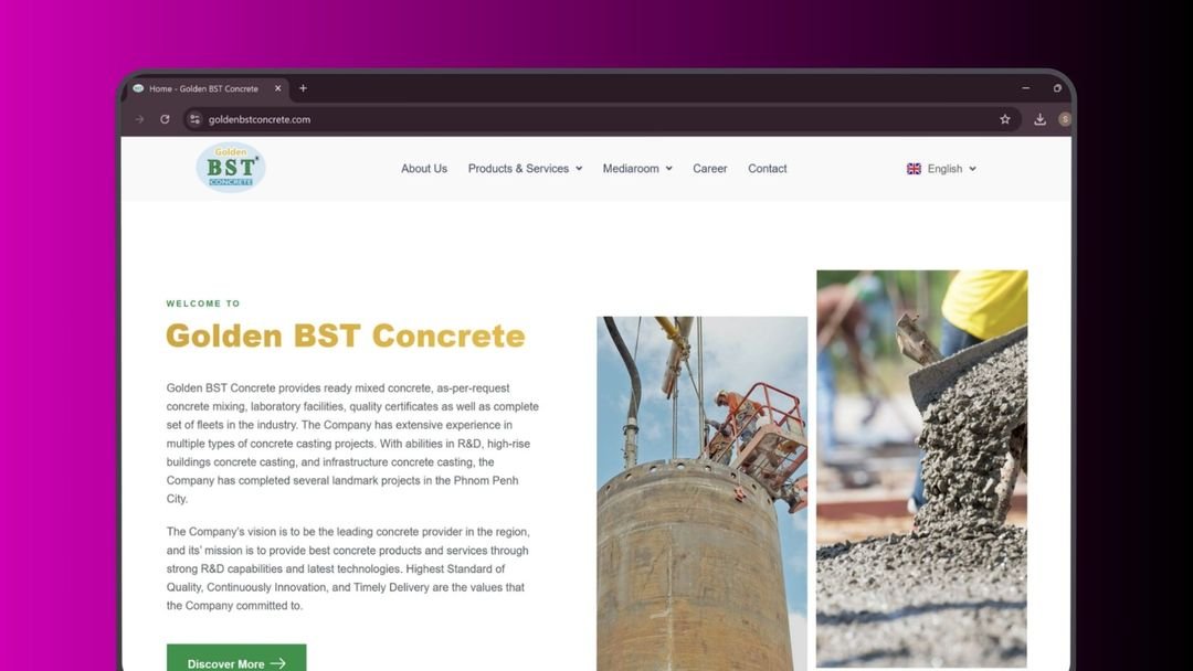 Golden BST Concrete – Web & Digital Platform Development
